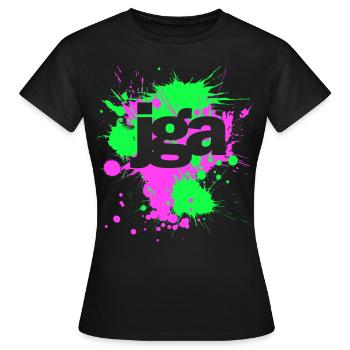 JGA Junggesellenabschied Farbklekse Klekse - Frauen T-Shirt - Schwarz - Vorne - AI Model Female 172 dark (172cm)