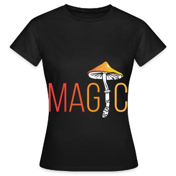 Magic Mushroom Mushroom Collector - Women's T-Shirt - black - Front - AI Model Female 172 dark (172cm)