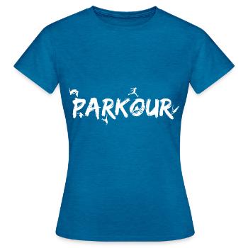 Extreme Sports Parkour Traceur - Women's T-Shirt - antique blue sapphire heather - Front - AI Model Female 172 dark (172cm)