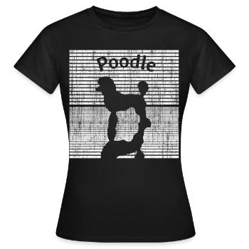 Pudel schwarz weiß - Frauen T-Shirt - Schwarz - Vorne - AI Model Female 172 dark (172cm)