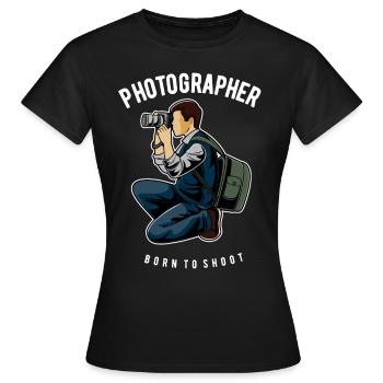 Photographe né pour photographier Photographe - T-shirt Femme - noir - Devant - AI Model Female 172 dark (172cm)