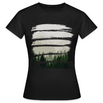 Forest strips - Women's T-Shirt - black - Front - AI Model Female 172 dark (172cm)