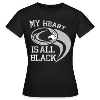 Neuseeland Rugby Fan Kiwi Farnblatt All Black - Frauen T-Shirt - Schwarz - Vorne - AI Model Female 172 dark (172cm)