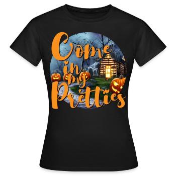 Maison hantée Halloween Viens dans mes jolies - T-shirt Femme - noir - Devant - AI Model Female 172 dark (172cm)