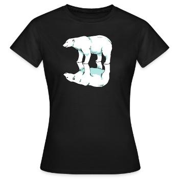 Ours polaire ours polaire heureux arctique malheureux - T-shirt Femme - noir - Devant - AI Model Female 172 dark (172cm)