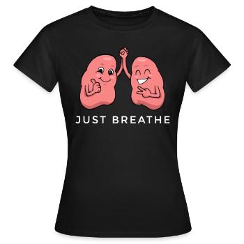 Cadeau de respiration de respiration d'anatomie de poumon - T-shirt Femme - noir - Devant - AI Model Female 172 dark (172cm)