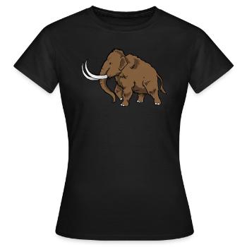 Mammut Eiszeit Elefant Wollhaarmammut Geschenk - Frauen T-Shirt - Schwarz - Vorne - AI Model Female 172 dark (172cm)