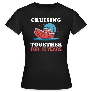 15 Jahre Hochzeitstag 15 Jähriges Festtag Geschenk - Frauen T-Shirt - Schwarz - Vorne - AI Model Female 172 dark (172cm)