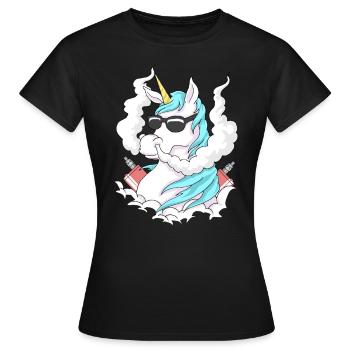 Vapeur vapeur licorne Vape vaping mod cadeau - T-shirt Femme - noir - Devant - AI Model Female 172 dark (172cm)