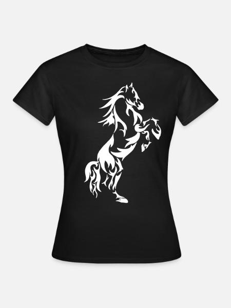 Elegantes Pferd Hengst Stute Friese liebe geschenk - Frauen T-Shirt - Schwarz