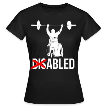 Rollstuhl Kraftsport Rollstuhlsport Rolli Geschenk - Frauen T-Shirt - Schwarz - Vorne - AI Model Female 172 dark (172cm)