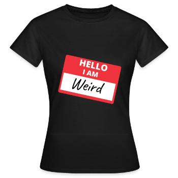 Hello I Am Weird - Autocollants drôles - T-shirt Femme - noir - Devant - AI Model Female 172 dark (172cm)