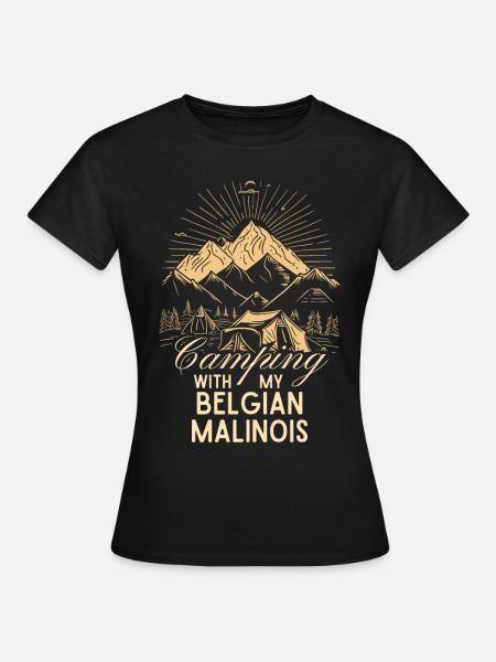 Belgischer Malinois Camping - Frauen T-Shirt - Schwarz