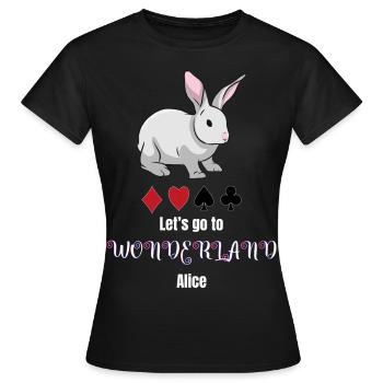 Alice au pays des merveilles - T-shirt Femme - noir - Devant - AI Model Female 172 dark (172cm)