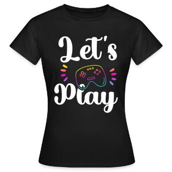 Play Lets Play Gaming PC - Women's T-Shirt - black - Front - AI Model Female 172 dark (172cm)