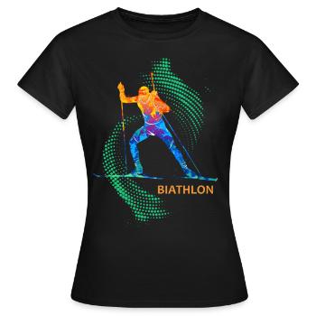 Biathlon Sport Sport Winter Sports - Women's T-Shirt - black - Front - AI Model Female 172 dark (172cm)