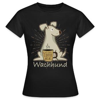 Chien de garde Café Chien Propriétaire de chien - T-shirt Femme - noir - Devant - AI Model Female 172 dark (172cm)