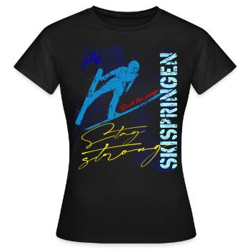 Skispringen Skispringer Wintersport - Frauen T-Shirt - Schwarz - Vorne - AI Model Female 172 dark (172cm)