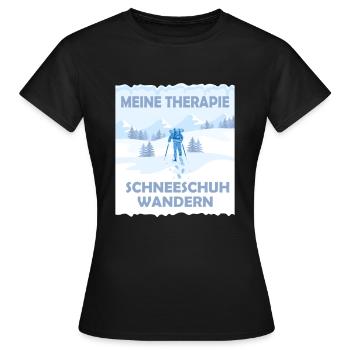 Schneeschuhwandern Schneeschuh wandern - Frauen T-Shirt - Schwarz - Vorne - AI Model Female 172 dark (172cm)