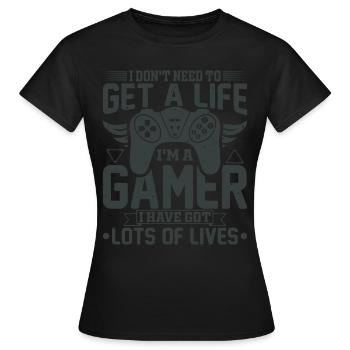 Gamer gaming gaming computer game controller - Women's T-Shirt - black - Front - AI Model Female 172 dark (172cm)