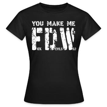 Fox Devils Wild FDW Fox Devil Wild Denglish - T-shirt Femme - noir - Devant - AI Model Female 172 dark (172cm)