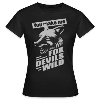 Fox Devils Wild FDW Fox Devil Wild Denglish - T-shirt Femme - noir - Devant - AI Model Female 172 dark (172cm)