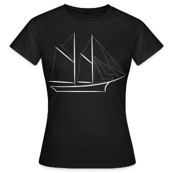schiff - Frauen T-Shirt - Schwarz - Vorne - AI Model Female 172 dark (172cm)