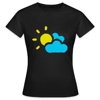 Nuageux soleil nuages ciel été printemps - T-shirt Femme - noir - Devant - AI Model Female 172 dark (172cm)