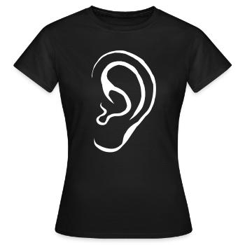 Ear listening gift - Women's T-Shirt - black - Front - AI Model Female 172 dark (172cm)