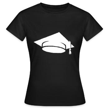 Graduation diploma student student hat - Women's T-Shirt - black - Front - AI Model Female 172 dark (172cm)