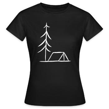 Tentes tentes Sapin forêt de tentes cadeau - T-shirt Femme - noir - Devant - AI Model Female 172 dark (172cm)