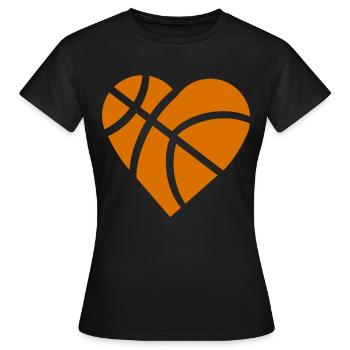 Joueur de basket basket- coeur basket- - T-shirt Femme - noir - Devant - AI Model Female 172 dark (172cm)