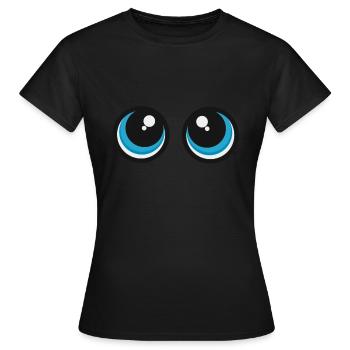 süße Augen Mimik süß Baby Blick Geschenk - Frauen T-Shirt - Schwarz - Vorne - AI Model Female 172 dark (172cm)