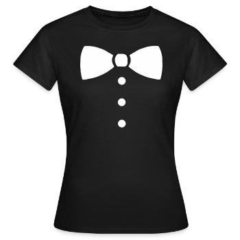 Fliege Schick Anzug Anlass Kinder Geschenk schön - Frauen T-Shirt - Schwarz - Vorne - AI Model Female 172 dark (172cm)