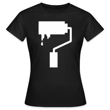 Brush painting paint painter and varnisher painting - Women's T-Shirt - black - Front - AI Model Female 172 dark (172cm)