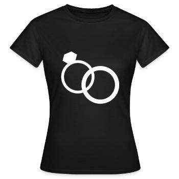 Anneaux de mariage alliances mariage bague de mariage - T-shirt Femme - noir - Devant - AI Model Female 172 dark (172cm)