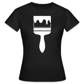Brush Painting Painter and Painter Painting - Women's T-Shirt - black - Front - AI Model Female 172 dark (172cm)