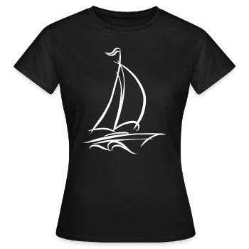 Voile bateau voile bateau voile voile - T-shirt Femme - noir - Devant - AI Model Female 172 dark (172cm)