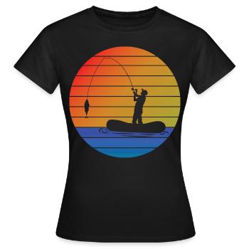 Pêcher pêcher rétro pêche pêche pêche - T-shirt Femme - noir - Devant - AI Model Female 172 dark (172cm)