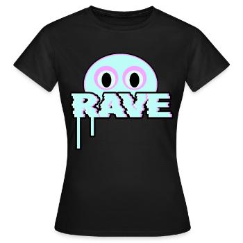 Rave - T-shirt Femme - noir - Devant - AI Model Female 172 dark (172cm)
