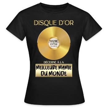 Disque D'Or Meilleure Mamie Du Monde Femme - T-shirt Femme - noir - Devant - AI Model Female 172 dark (172cm)