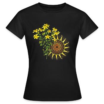 Johanniskraut - Frauen T-Shirt - Schwarz - Vorne - AI Model Female 172 dark (172cm)