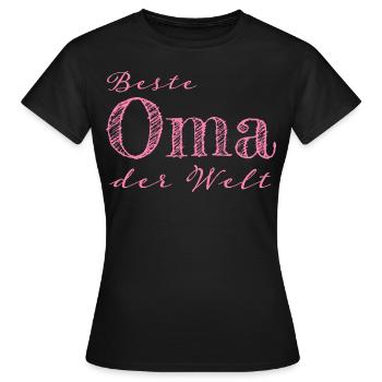 Oma Großmutter Geschenk Geschenkidee - Frauen T-Shirt - Schwarz - Vorne - AI Model Female 172 dark (172cm)