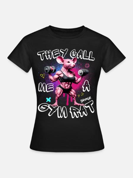 Gym Gymrat Sportoutfit Dames - Vrouwen T-shirt - zwart