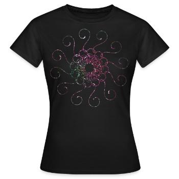 Mandala Glitzer - Frauen T-Shirt - Schwarz - Vorne - AI Model Female 172 dark (172cm)