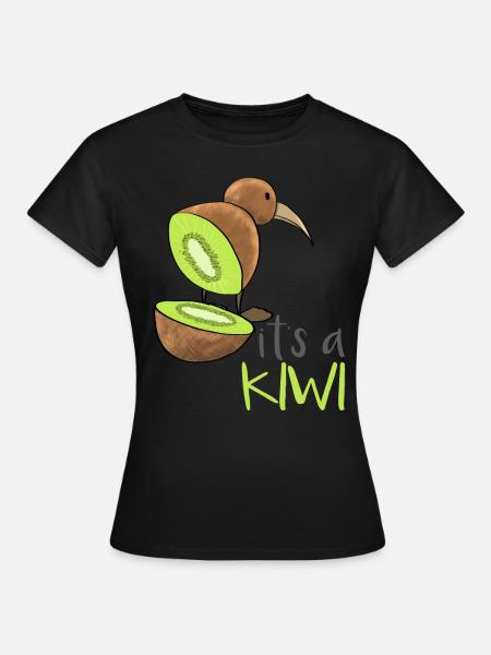 Kiwi Fruit Kiwi Vogel - Vrouwen T-shirt - zwart