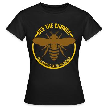 Que L’Influence Positive Pour L’Environnement Abeilles - T-shirt Femme - noir - Devant - AI Model Female 172 dark (172cm)