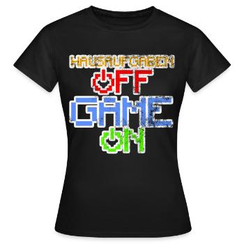 Homework Off Game On Gambling - Women's T-Shirt - black - Front - AI Model Female 172 dark (172cm)