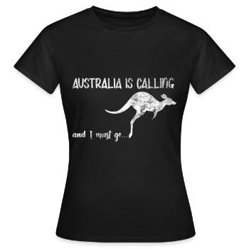 Australien Ruft Backpacker Reisen Känguru - Frauen T-Shirt - Schwarz - Vorne - AI Model Female 172 dark (172cm)