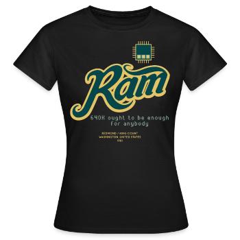 Vous n’aurez pas besoin de plus de 640 KO de RAM - T-shirt Femme - noir - Devant - AI Model Female 172 dark (172cm)